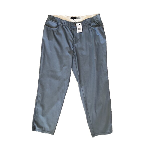 Lafayette 148 womens Mercer Stretch Twill Pant Plus Size 18W Grey 28" inseam - Picture 2 of 5